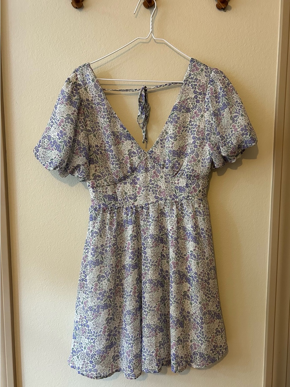 Altar'd State Lavender and White Floral Mini Dress